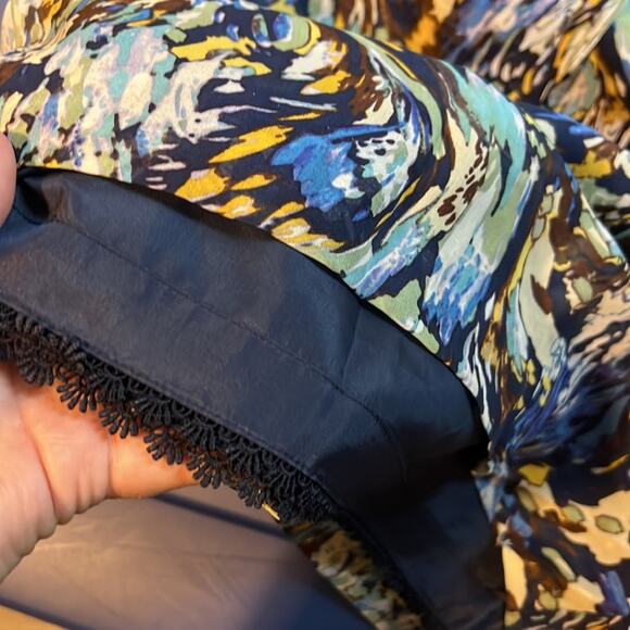 Anthropologie Moulinette Soeurs Silk Abstract Sleeveless V-Neck Dress - Picture 14 of 16